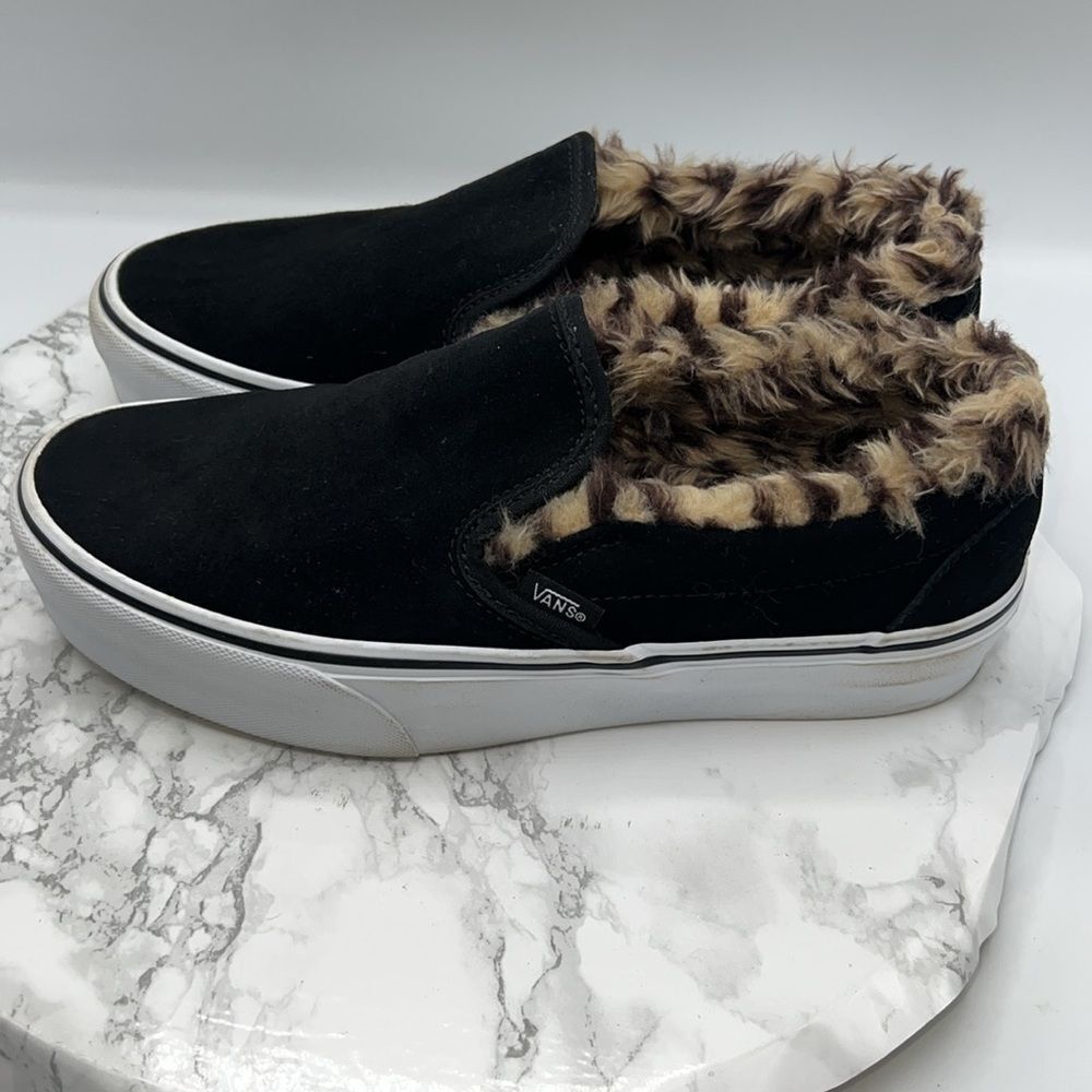 Vans Black and White Slip-On Sneakers - Picture 4 of 9